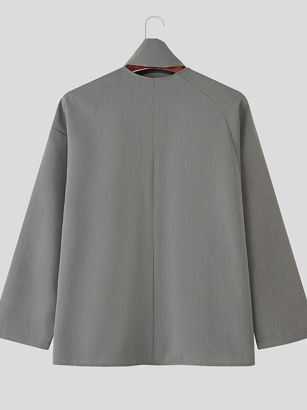 Men's Deconstructed Tie Long Sleeve Shirt SKUL32846