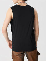 Mens Solid Pleated Design Casual Sleeveless Vest SKUK55981