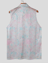 Mens Scarf Design Sheer Floral Sleeveless Tank SKUK66974