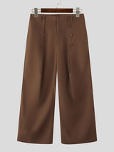 Men's Solid Color Deconstructed Loose Fit Pant SKUL47789