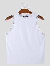 Mens Letter Print Patchwork Knit Tank SKUL02173