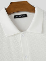 Mens Texture Knitted Short Sleeve Shirt SKUK99343