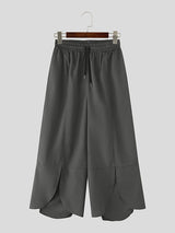 Mens Solid Color Wide-Leg Casual Pant SKUL17856