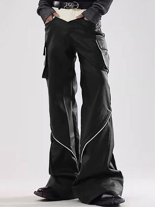 Mens 3D Side Pocket Patchwork Color-Block Pant SKUK89052