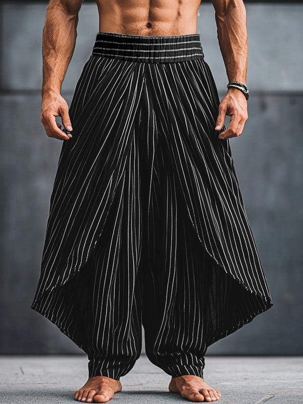 Mens Multi-Layered Striped Loose Fit Pant SKUL05736