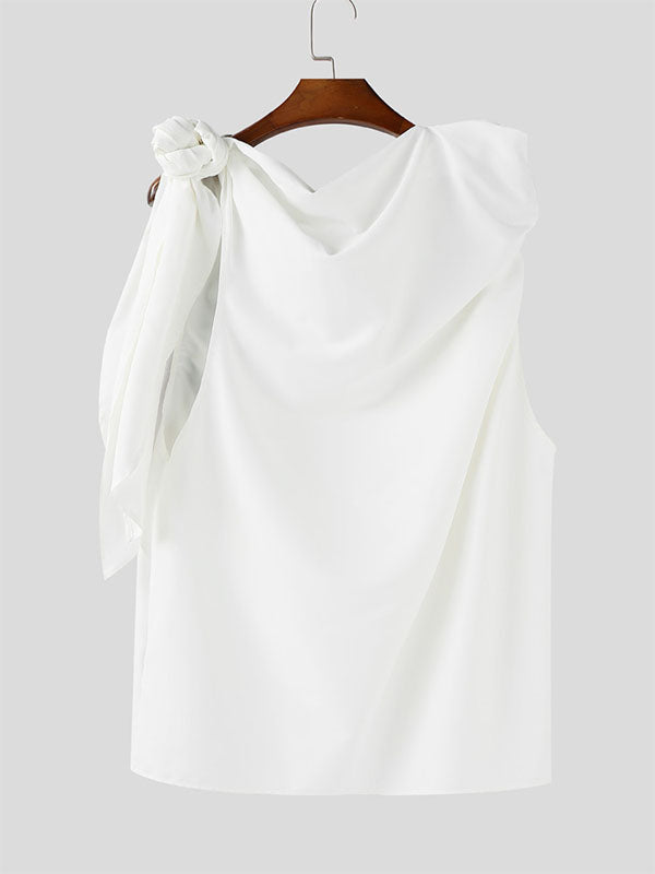 Men's 3D Floral Patchwork Fringe Sleeveless T-Shirt SKUL15372