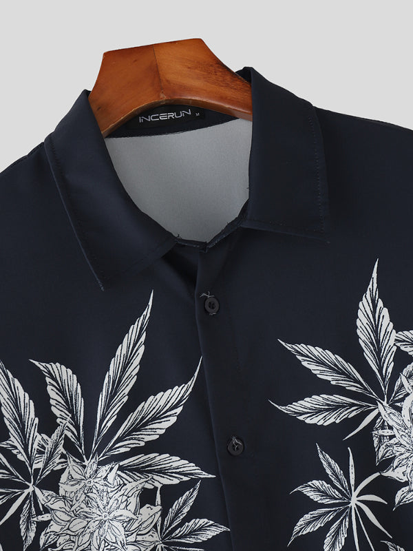 Mens Floral Print Short Sleeve Shirt SKUL17012