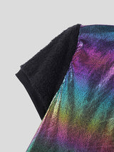 Mens Glitter Ombre Fleece Patchwork T-Shirt SKUK48483