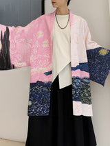 Men's Starry Print Oversized Long Sleeve Cardigan SKUL21156