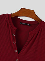 Mens Side-Tie Knit Short Sleeve T-Shirt SKUL16679