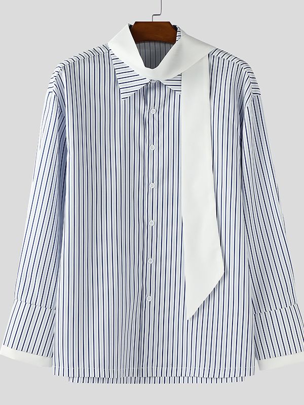 Men's Casual Striped Long Sleeve Shirt SKUL32777
