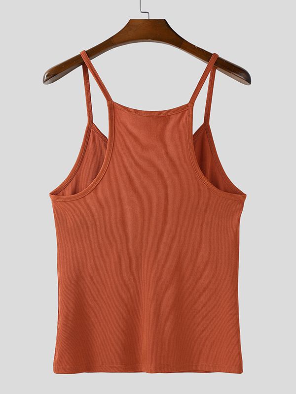 Men's Solid Color Knitted Casual Tank SKUL39025