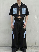 Men's Avant-Garde Deconstructed Crop Two Pieces Outfit SKUL61173