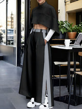Men's Deconstructed Color Block Cropped Casual Two Pieces Outfit SKUL36533