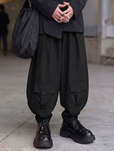 Men's Japanese Utility City Walk Pleated Low Flap Pocket Balloon Cargo Pant SKUL83985