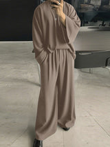 Men's Solid Color Crew Neck Casual Two Pieces Outfit SKUL28250