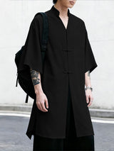 Men's Casual Frog Button Half Sleeve Shirt SKUL52004