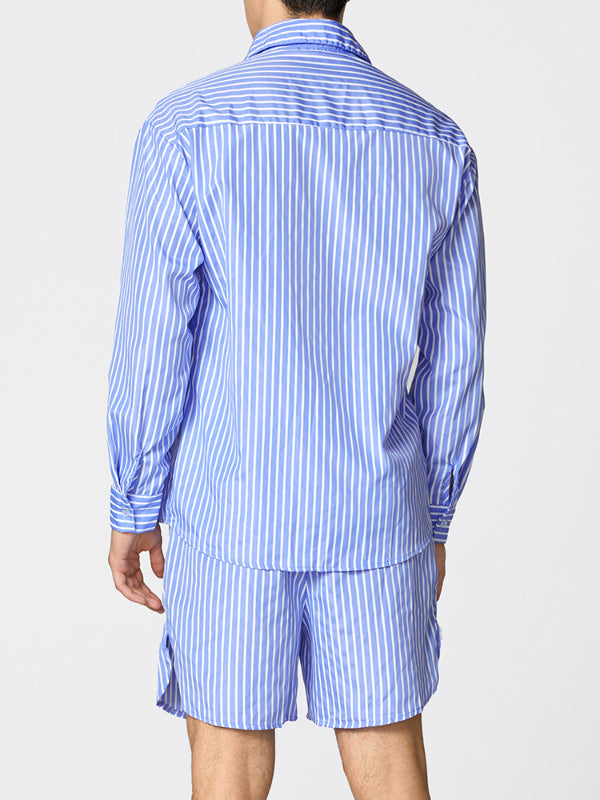 Mens Fashion Striped Loose Two Pieces Outfit SKUK79639