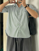 Men's Striped Casual Short Sleeve Shirt SKUL54704