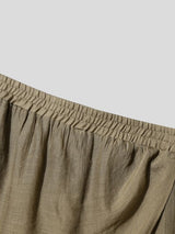 Men's Avant-Garde Deconstructed Asymmetric Drape Overlay Resort Beach Short SKUL71312