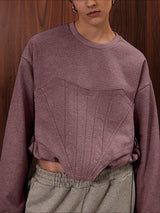 Men's Solid Color Crew Neck Long Sleeve Hoodie SKUL43697