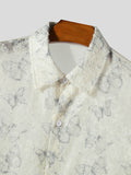 Mens Butterfly Print Casual Long Sleeve Shirt SKUK62928