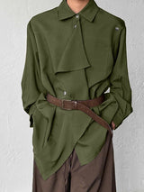 Men's Deconstructed Solid Color Long Sleeve Shirt SKUL37727