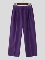 Men's Solid Color New Chinese Style Frog Button Casual Pant SKUL60065