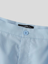 Mens Solid Color Casual Two Pieces Outfit SKUL08518