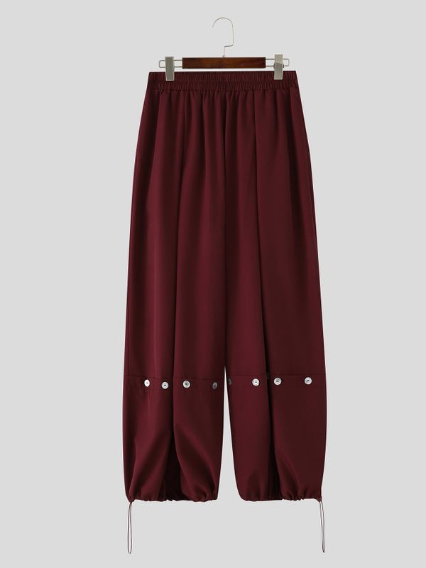 Men's Vintage Harajuku Deconstructed Button Detail Pleated Balloon Wide Leg Pant SKUL70243