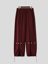 Men's Vintage Harajuku Deconstructed Button Detail Pleated Balloon Wide Leg Pant SKUL70243