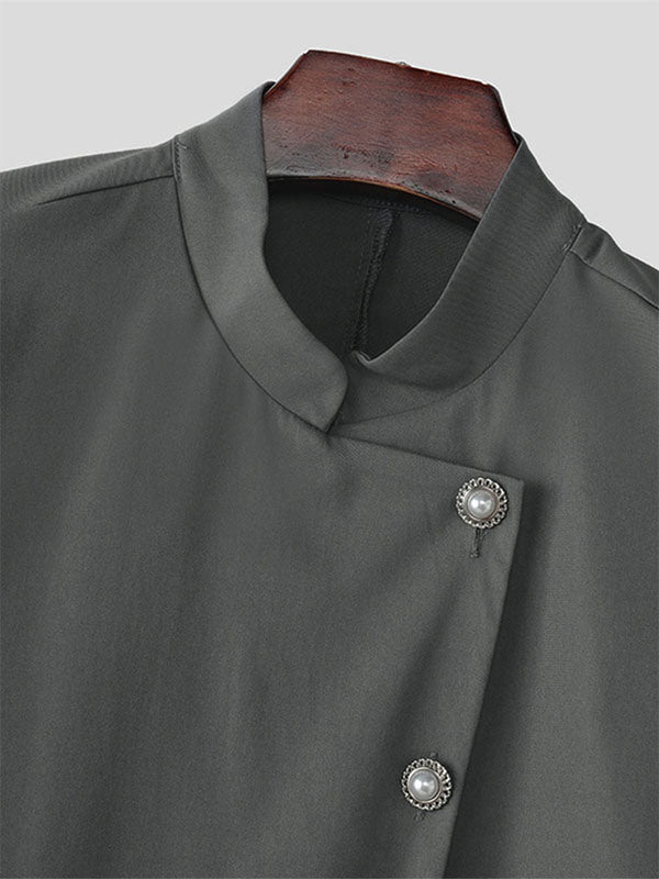 Men's Ruffle Hem Short Sleeve Blazer SKUL22526