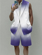 Men's Gradient Color Casual Two Pieces Outfit SKUL22728