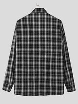 Mens Plaid Design Long Sleeve Shirt SKUK78598