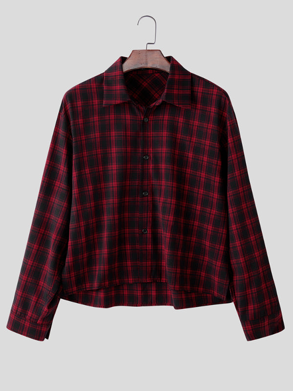 Men's Plaid Casual Long Sleeve Shirt SKUL25099