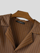 Men's Cape Patchwork Striped Two Pieces Outfit SKUL31937