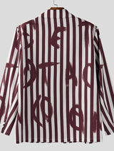 Men's Colorblock Letter Print Striped Long Sleeve Blazer SKUL28382