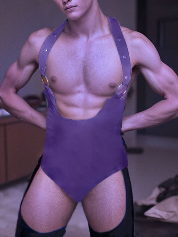 Mens Sexy Cutout Fitted Sleeveless Bodysuit SKUL03644