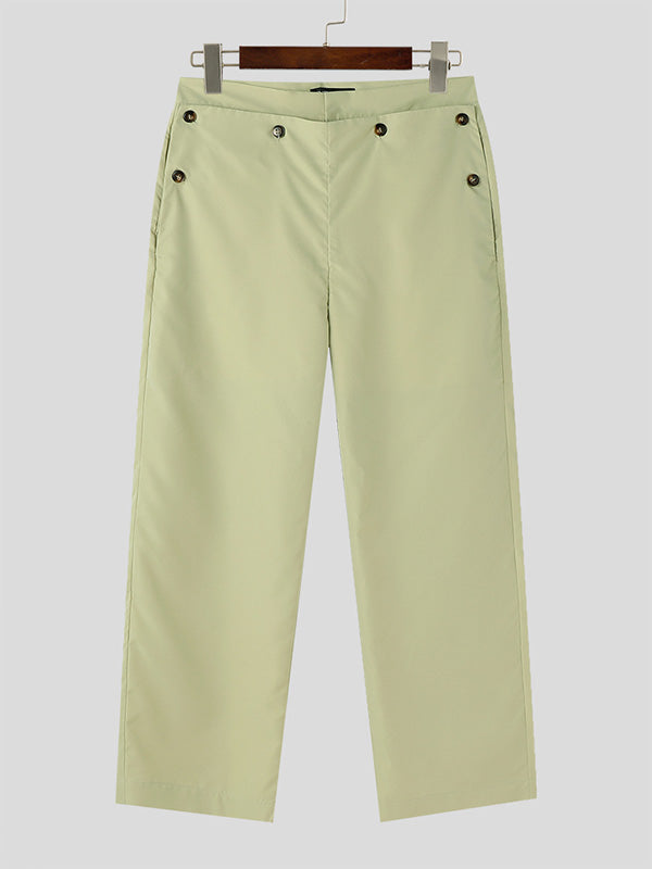 Mens Solid Color Faux Two Piece Pant SKUK75025