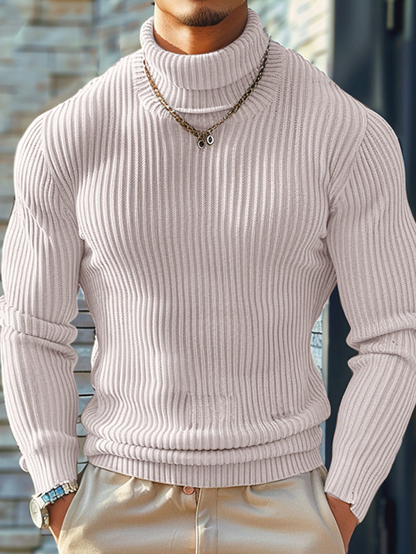 Mens Textured Stripe Long-Sleeve Sweater SKUK76156