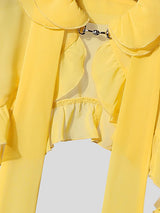 Men's Solid Color Ruffle Patchwork Cropped Cardigan SKUL43709