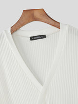 Mens Solid Color Textured Short Sleeve T-Shirt SKUL18990