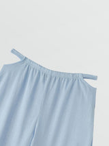 Men's Avant-Garde Cutout Waist Solid Loose Straight Wide Leg Pajama Pant SKUL71291