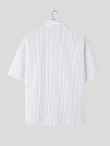 Mens Striped Cropped Short Sleeve Shirt SKUL07800