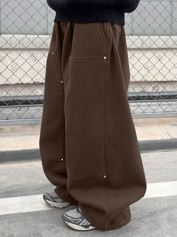 Men's Solid Wide Leg Casual Pant SKUL35277