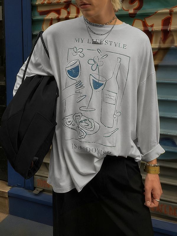 Men's Casual Print Long Sleeve T-shirt SKUL42792