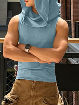 Men's Avant-Garde Streetwear Ninja Hooded Slim Fit Sleeveless Muscle Tank SKUL66021