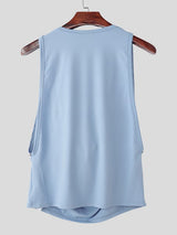 Men's Avant-Garde Ribbed Studded Cowl Halter Tank SKUL57506