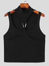 Mens Cutout Deconstruction Metal Linked Detail Vest SKUK20327