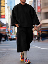 Men's Solid Color Minimalist Casual Two Pieces Outfit SKUL45297